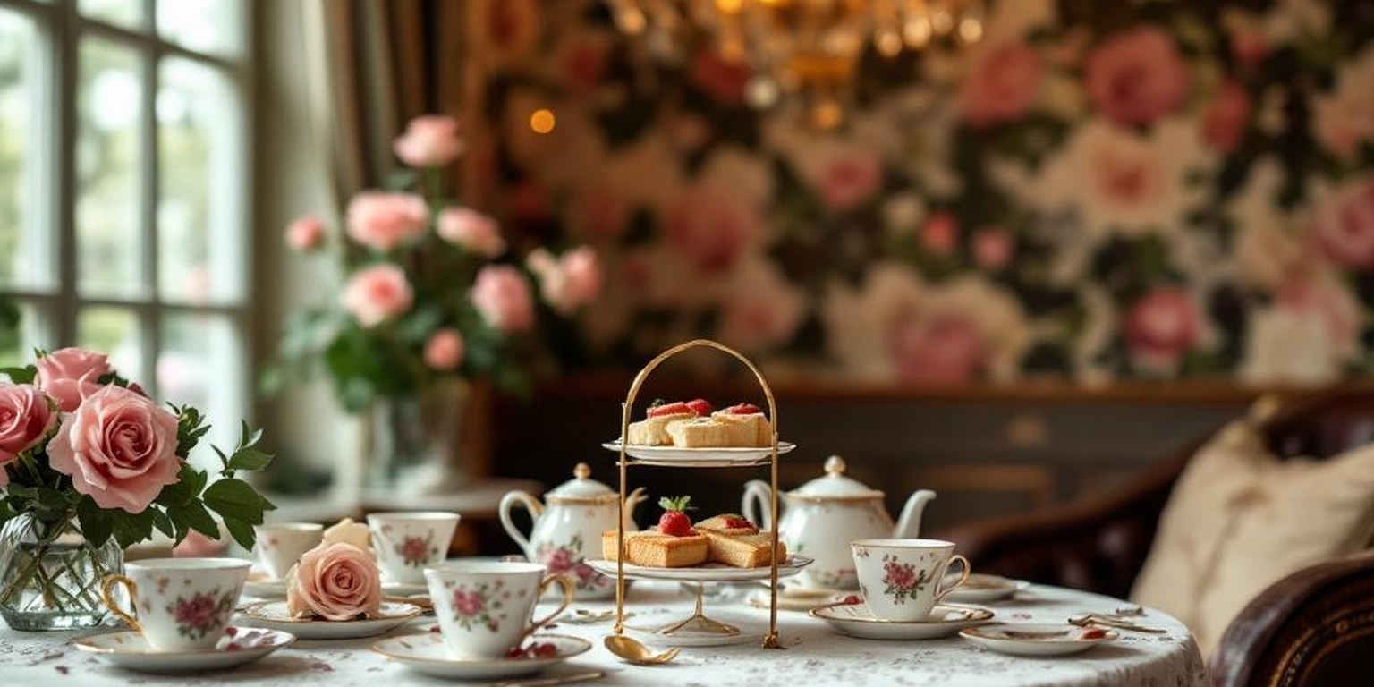 Royal Tea 3-tier presentation with scones, sandwiches and macarons